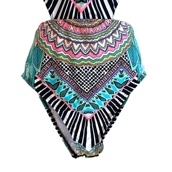 Bar lll Boho Aztec Cutout Swimsuit - Picture 5 of 8